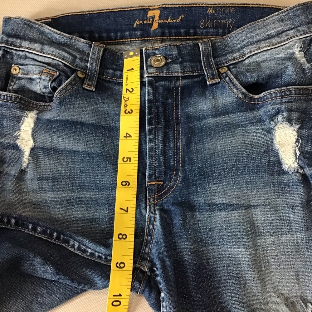 7 For All Mankind Blue The Ankle Skinny Jeans - Picture 9 of 16